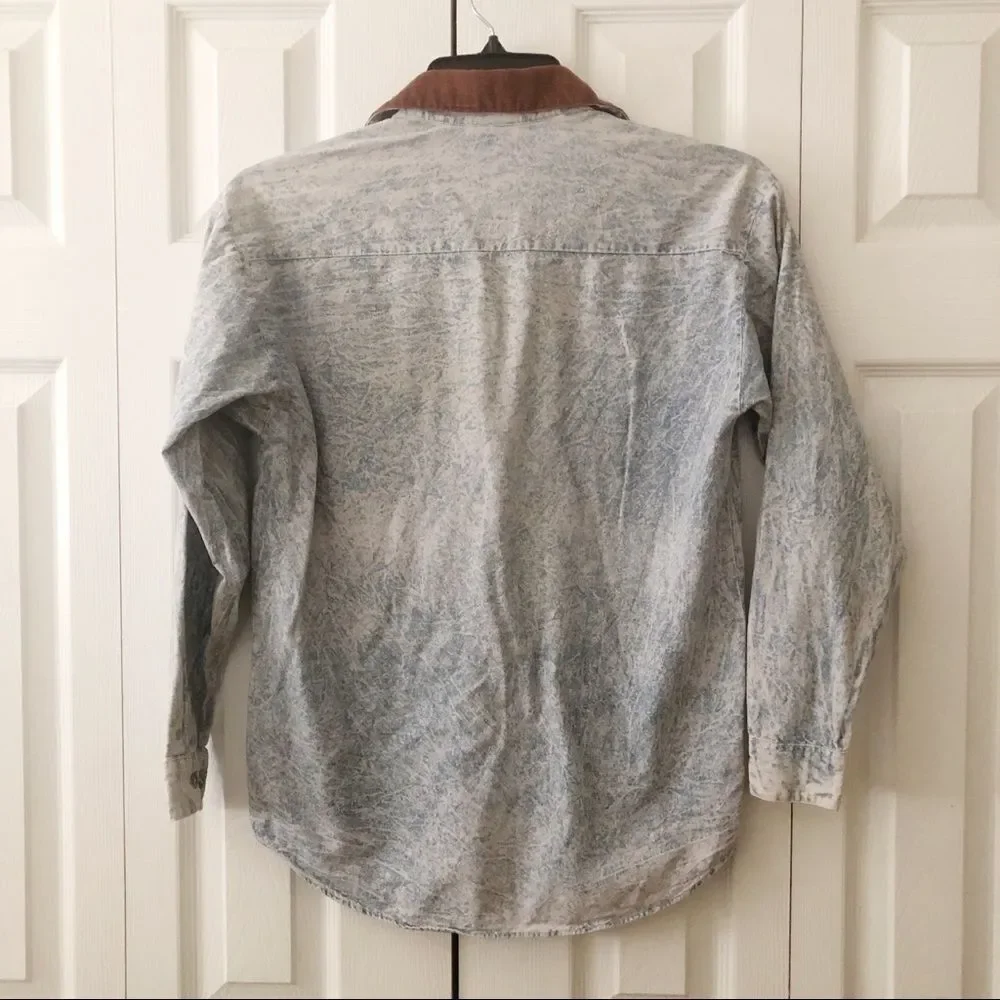 Vintage 80’s Style Acid Wash Denim Top 5 - Picture 4 of 6